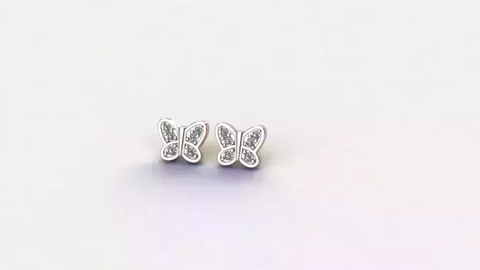 butterfly bunny ears stud earrings