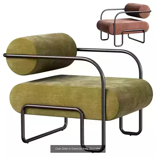 New Collection lounge chair with metal frame and fabric