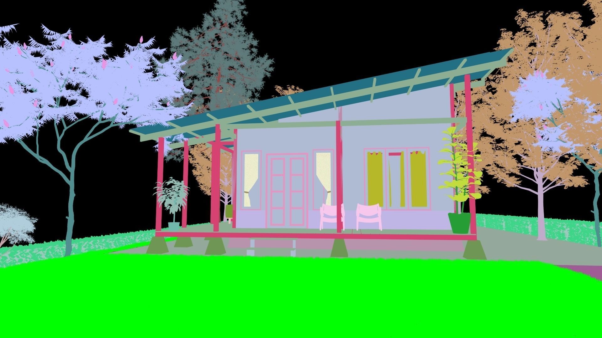 House on stilts 3D model_4