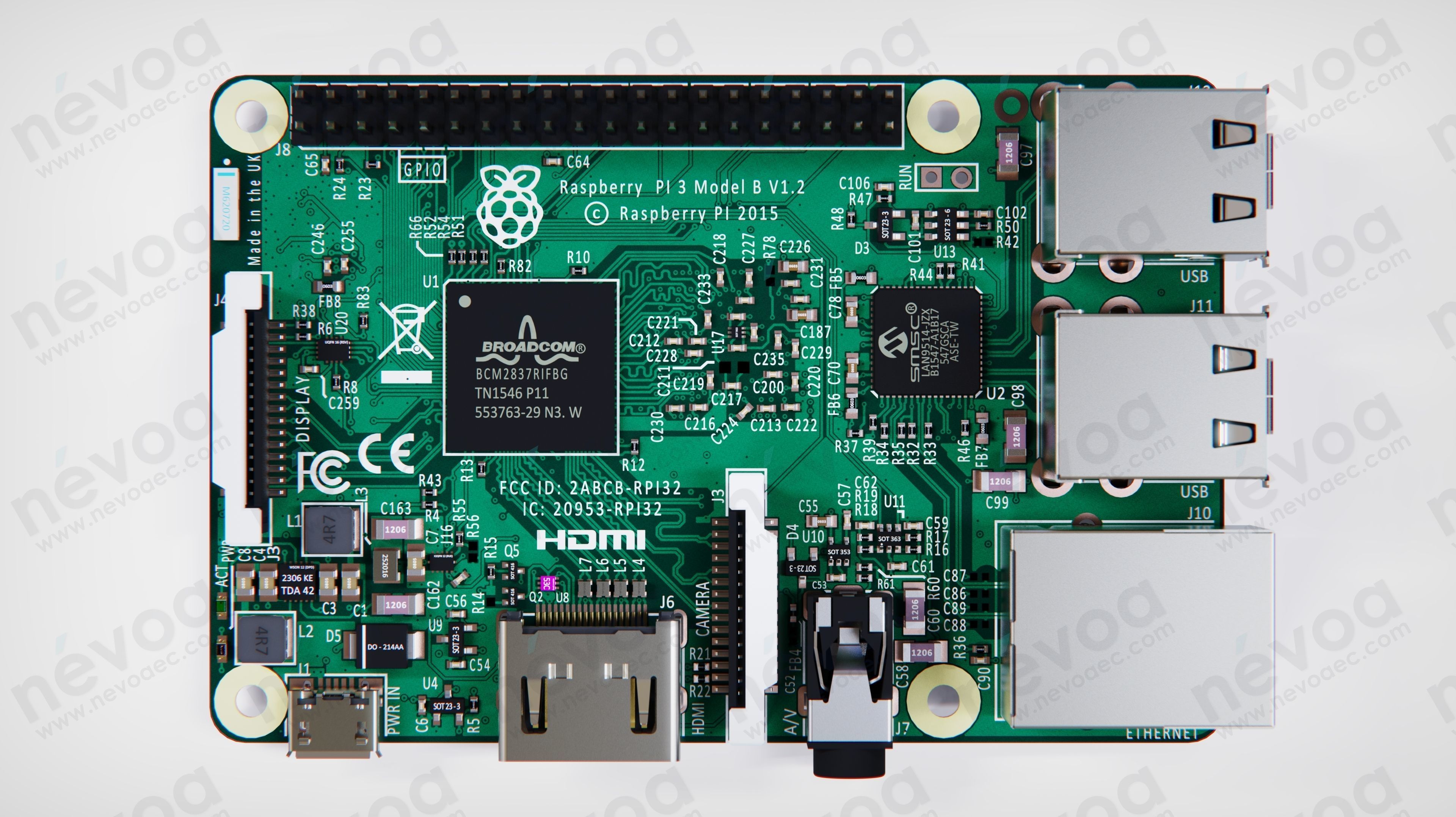 Single-board computers - Raspberry Pi 3 Model B - Raspberry Pi 3D model ...