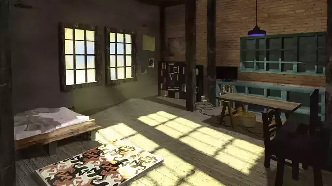 Art Lab - personal studio  Low-poly 3D model