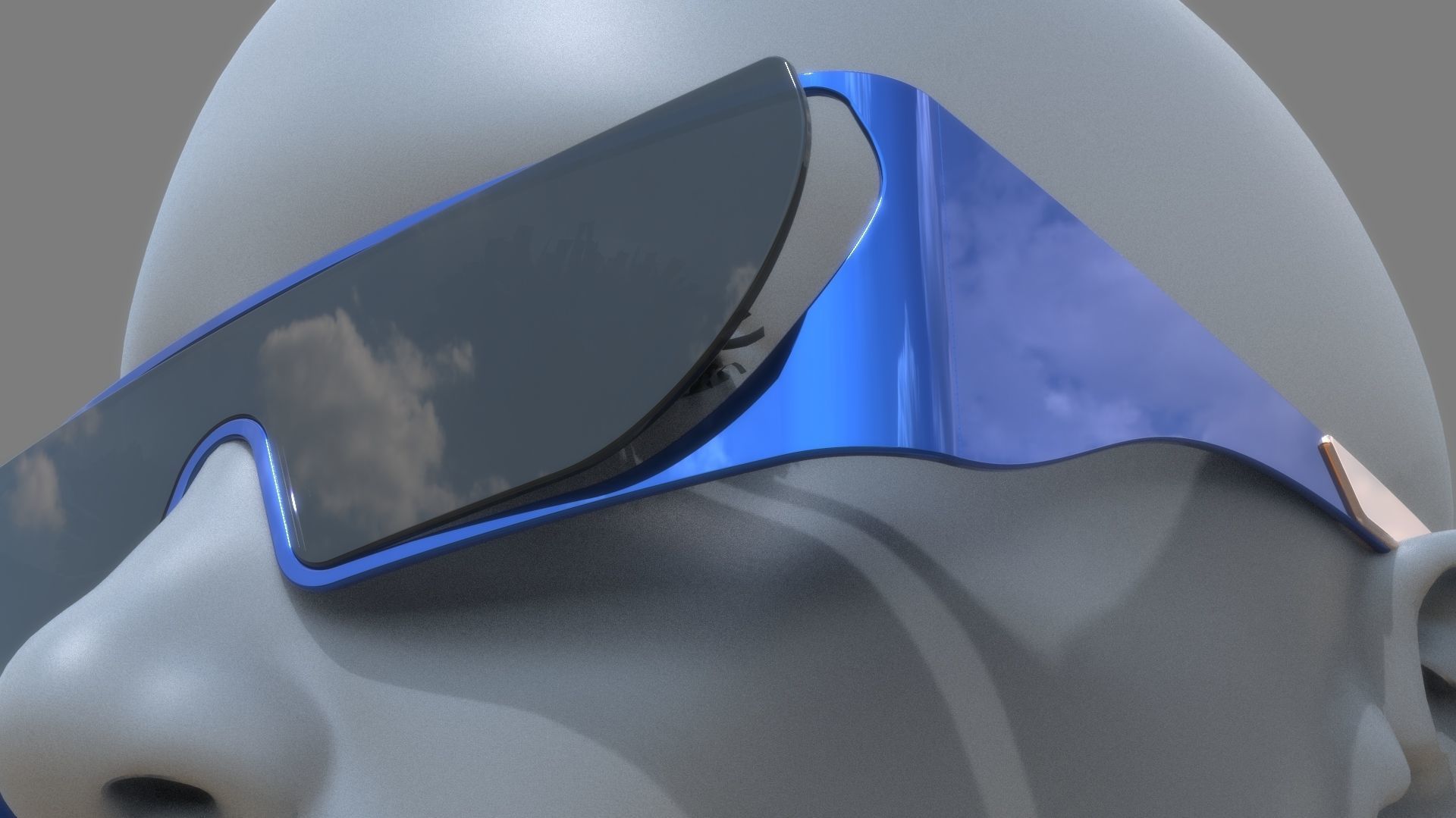 Fashion sci fi sun glasses DIOR x RIHANNA 3D model_1
