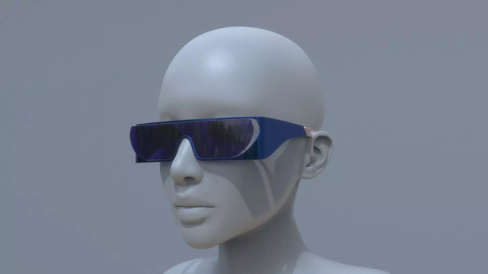 Fashion sci fi sun glasses DIOR x RIHANNA 3D model_0