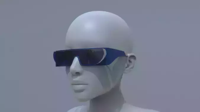 Fashion sci fi sun glasses DIOR x RIHANNA 3D model