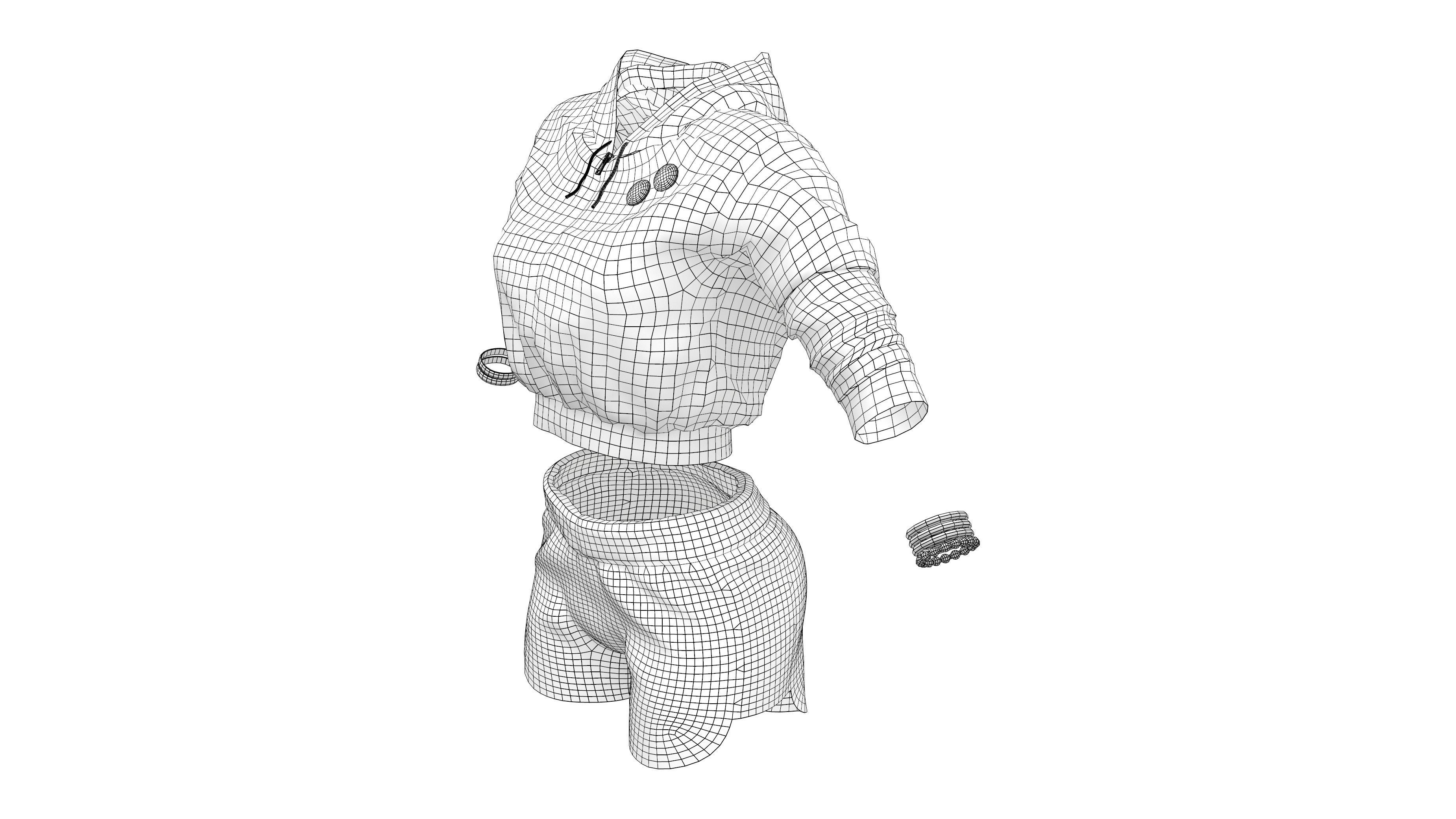 Female Fashion Sports Outfit Low-poly 3D model_10