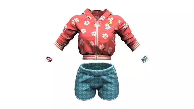 Female Fashion Sports Outfit Low-poly 3D model Female Fashion Sports Outfit Low-poly 3D model
