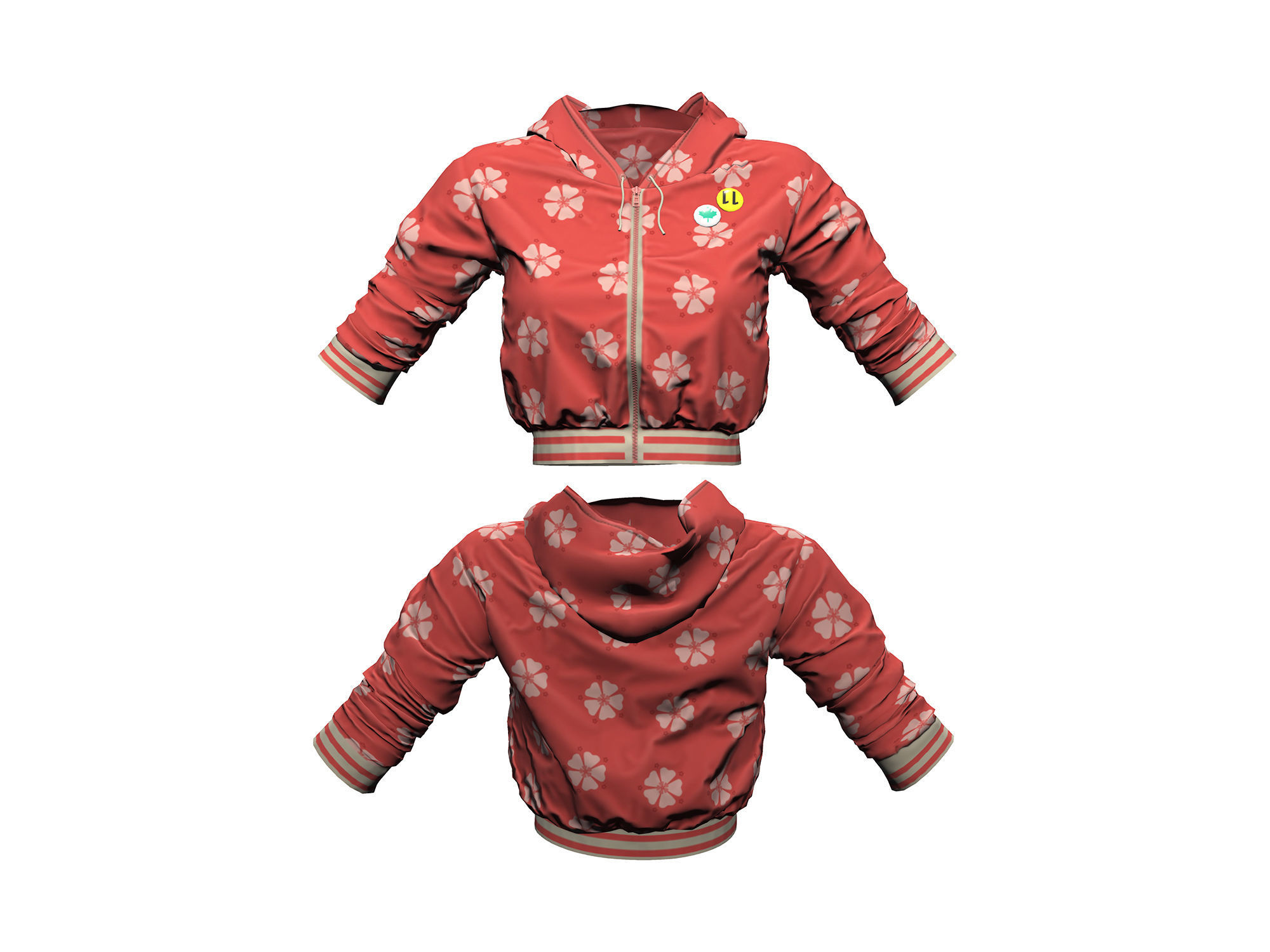 Female Fashion Sports Outfit Low-poly 3D model_3