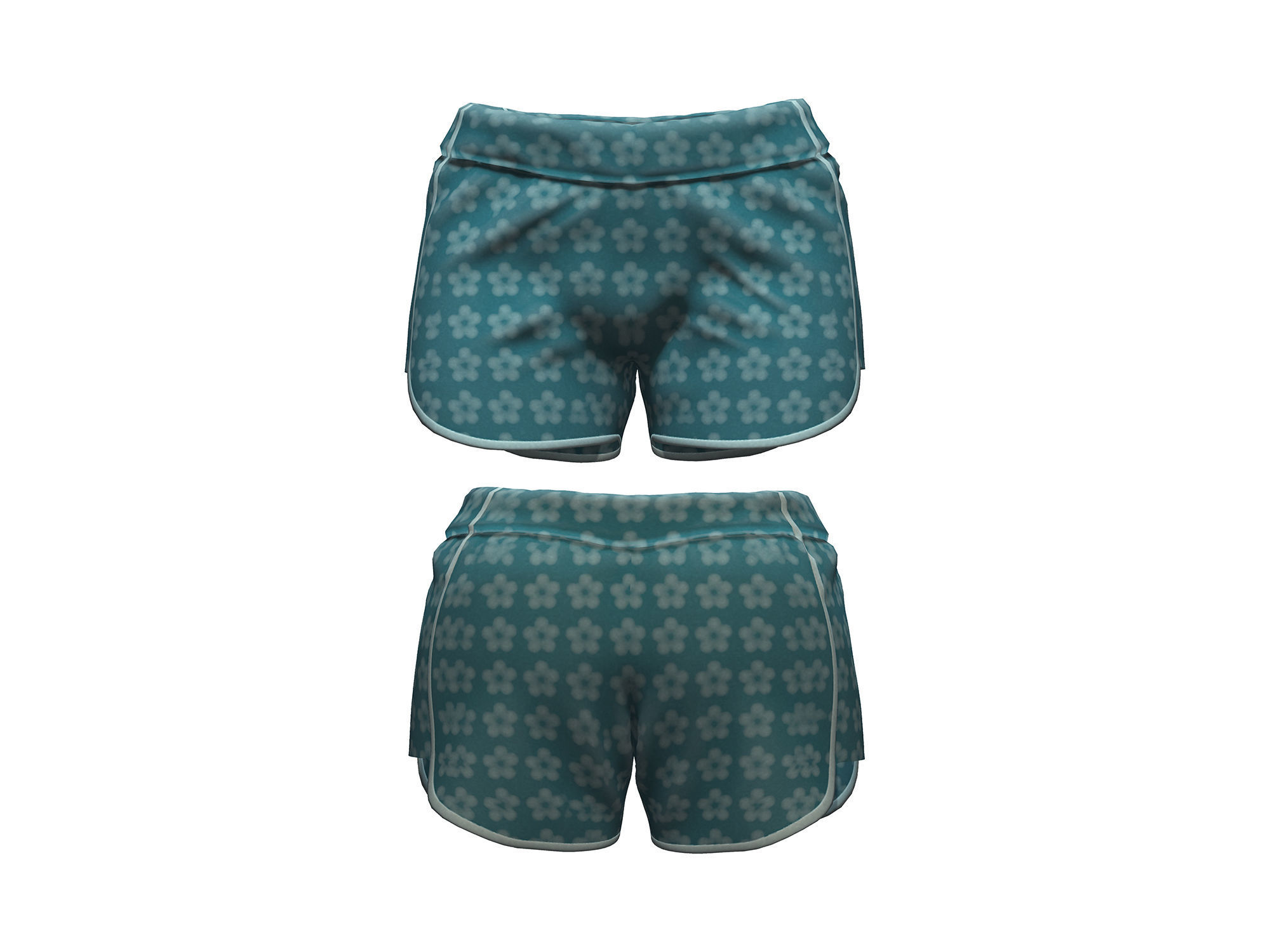 Female Fashion Sports Outfit Low-poly 3D model_4