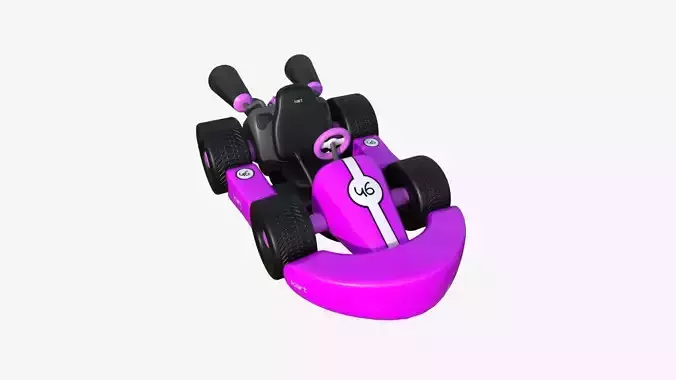 Cartoon Kart C05 Pink - Vehicle Racing Design Low-poly 3D model