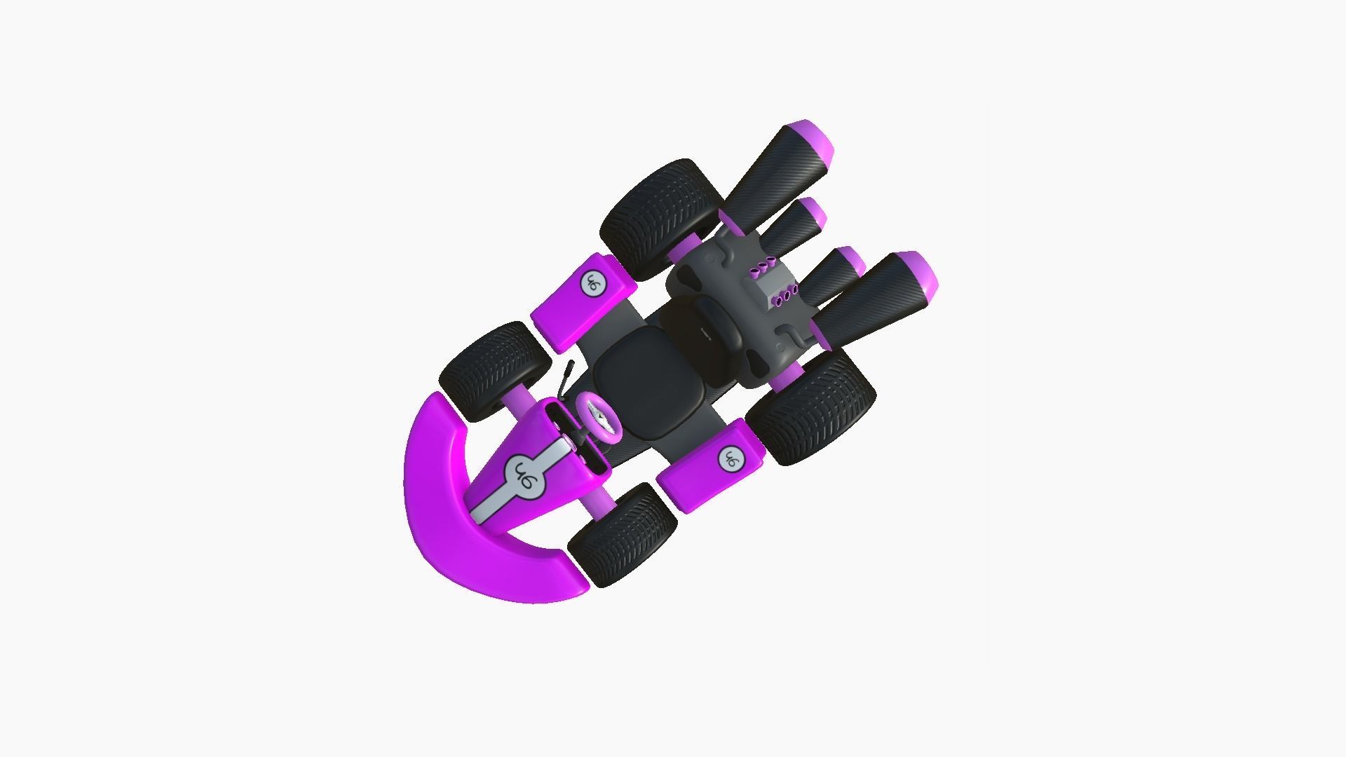 Cartoon Kart C05 Pink - Vehicle Racing Design Low-poly 3D model_2