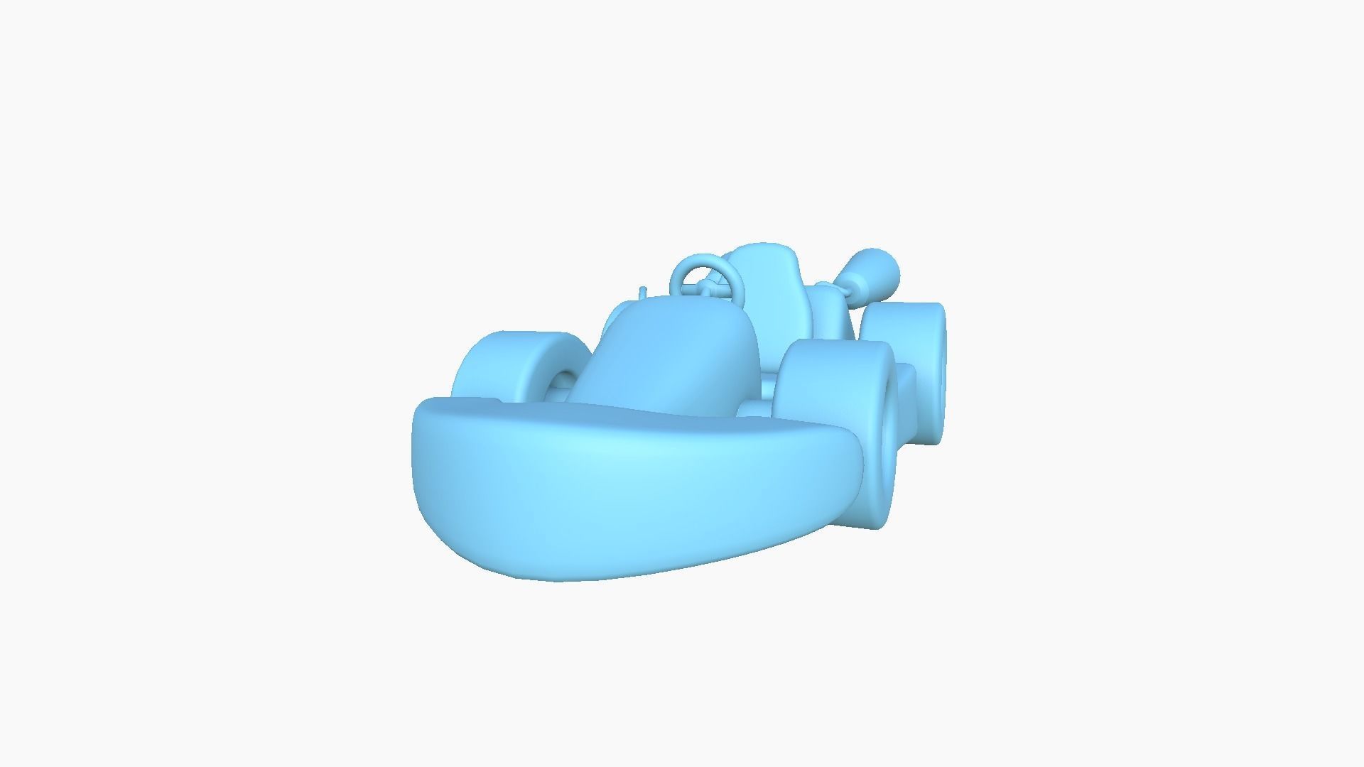 Cartoon Kart C06 Orange - Vehicle Racing Design Low-poly 3D model_11