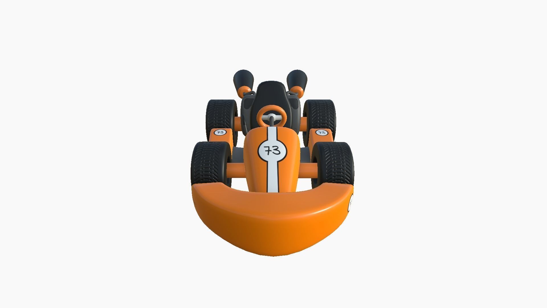 Cartoon Kart C06 Orange - Vehicle Racing Design Low-poly 3D model_4
