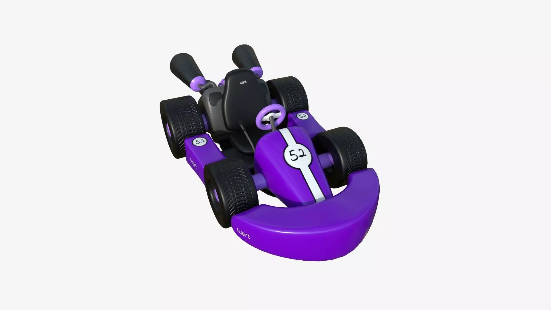 Cartoon Kart C07 Purple - Vehicle Racing Design Low-poly 3D model_0