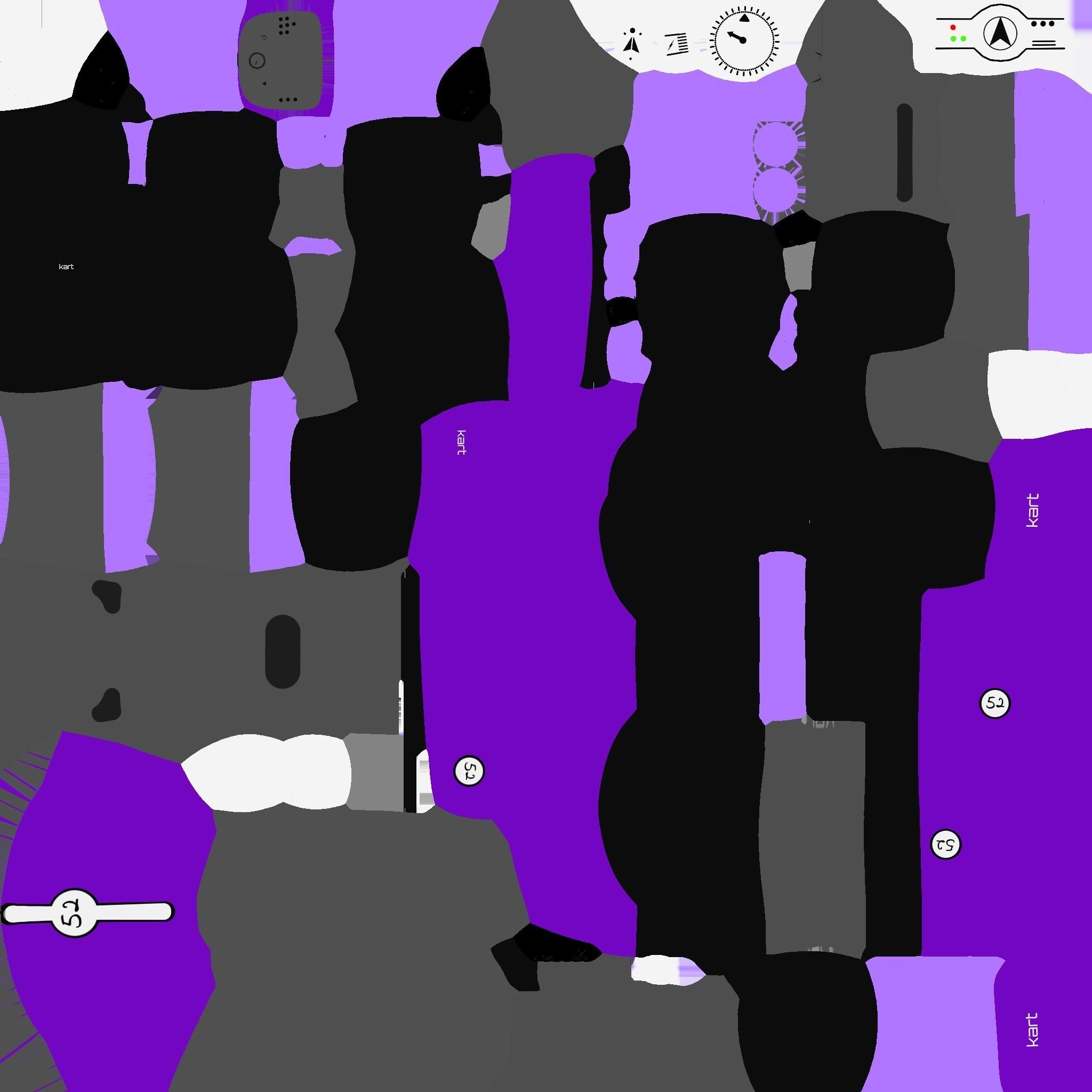 Cartoon Kart C07 Purple - Vehicle Racing Design Low-poly 3D model_21