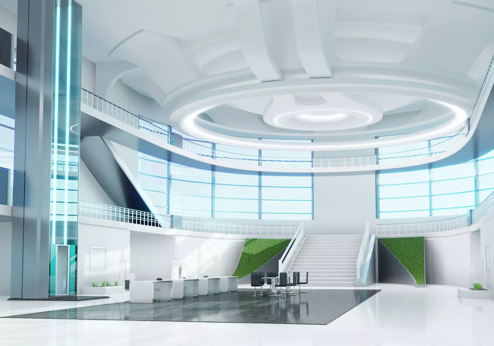 Modern Convention Center Interior 3D model_0