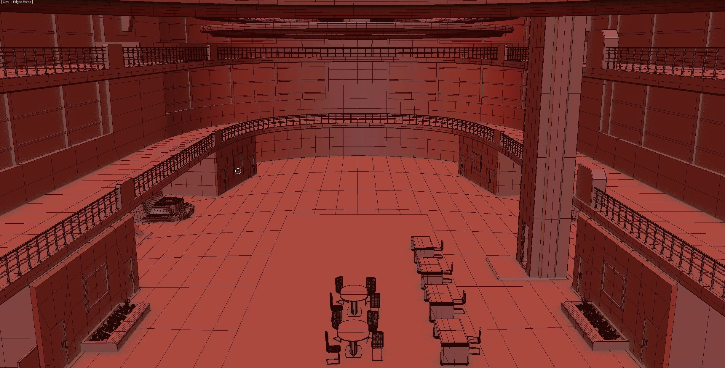 Modern Convention Center Interior 3D model_10