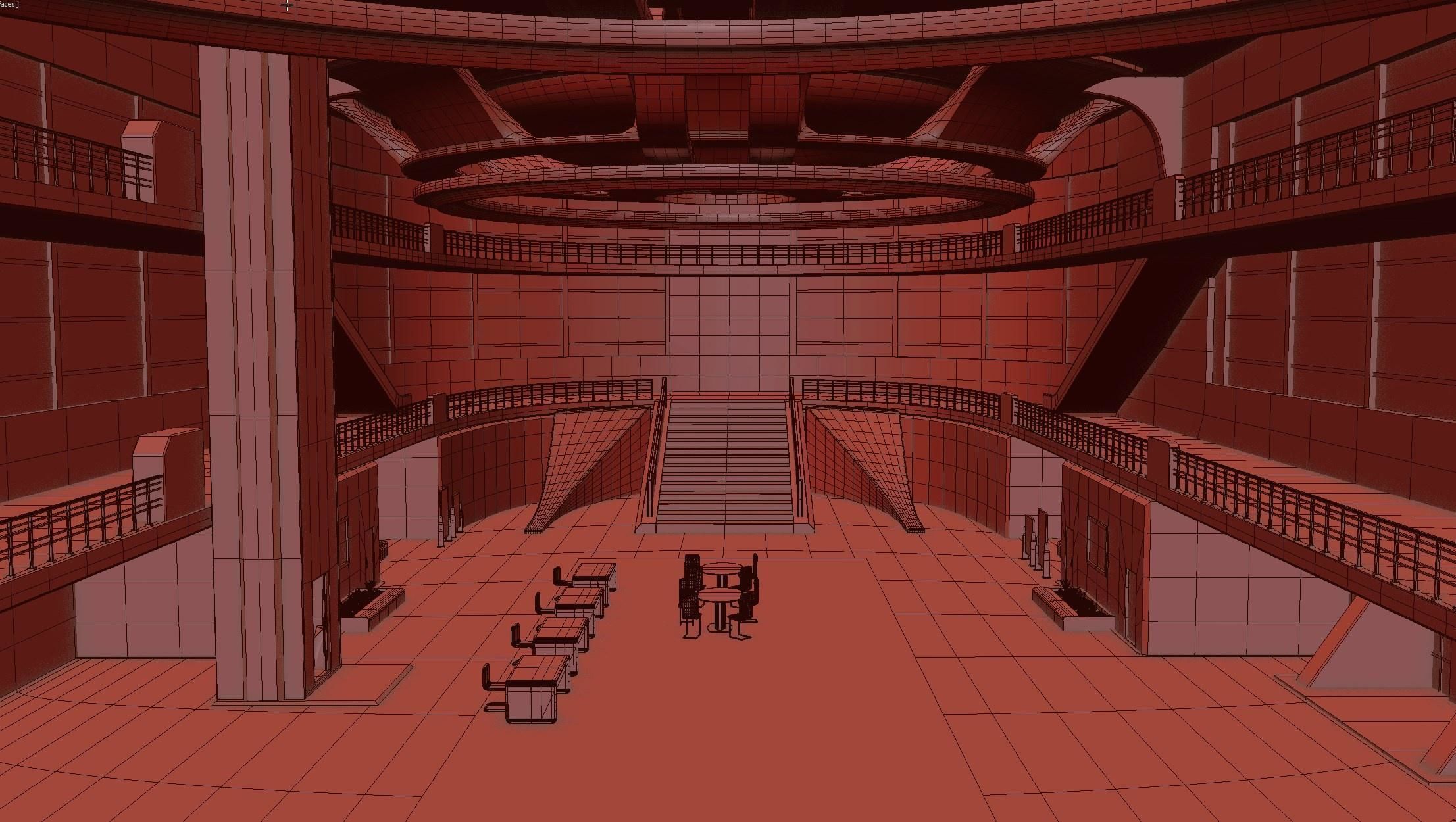 Modern Convention Center Interior 3D model_8