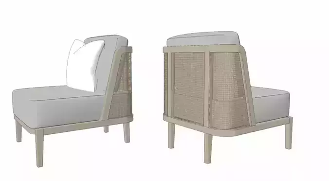 Throne Rattan Lounge Chair by Autoban for De La Espada 3D model