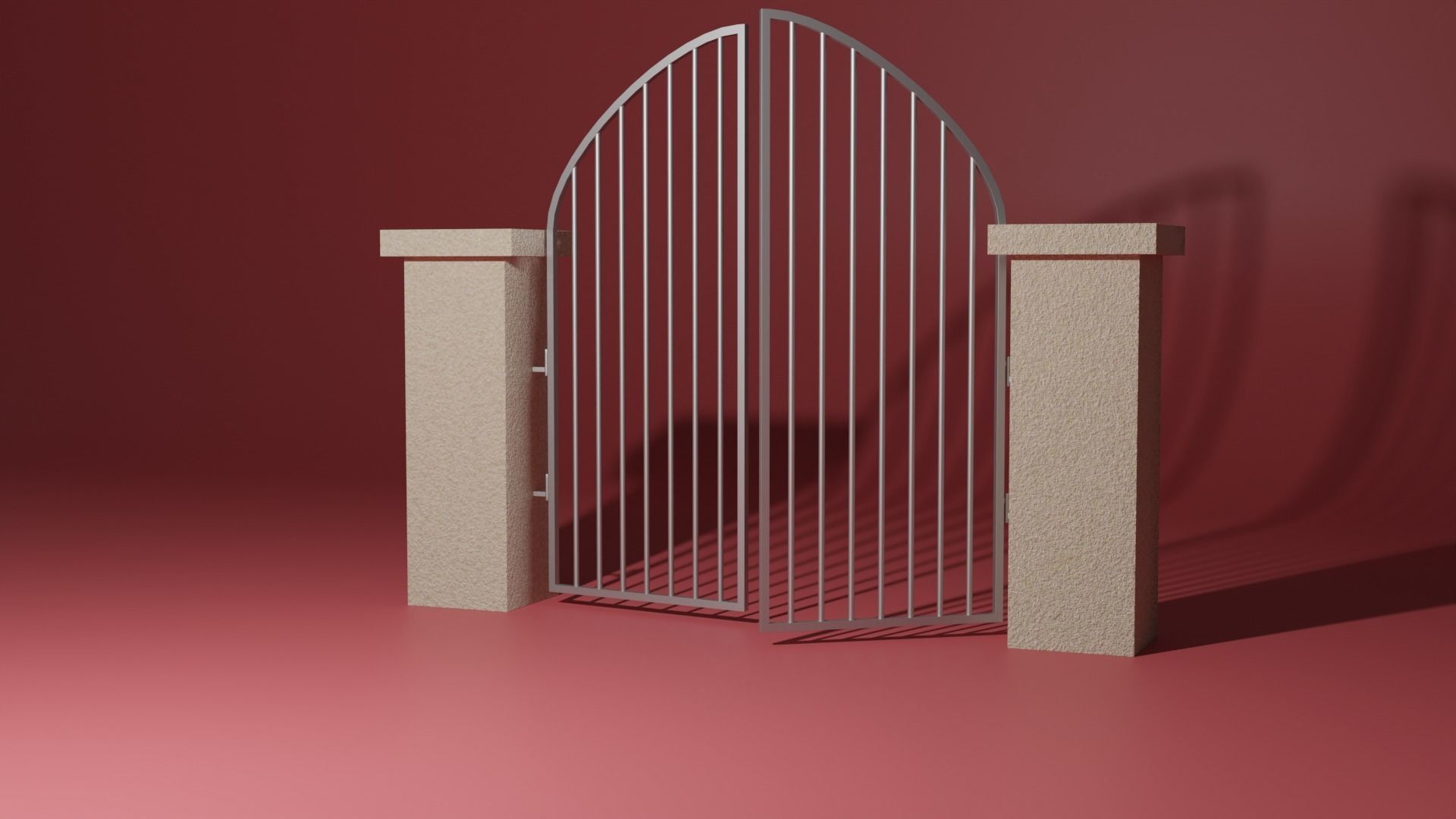 Steel entrance 3D model_12