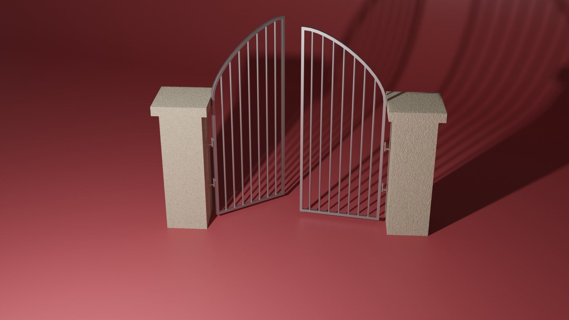 Steel entrance 3D model_4