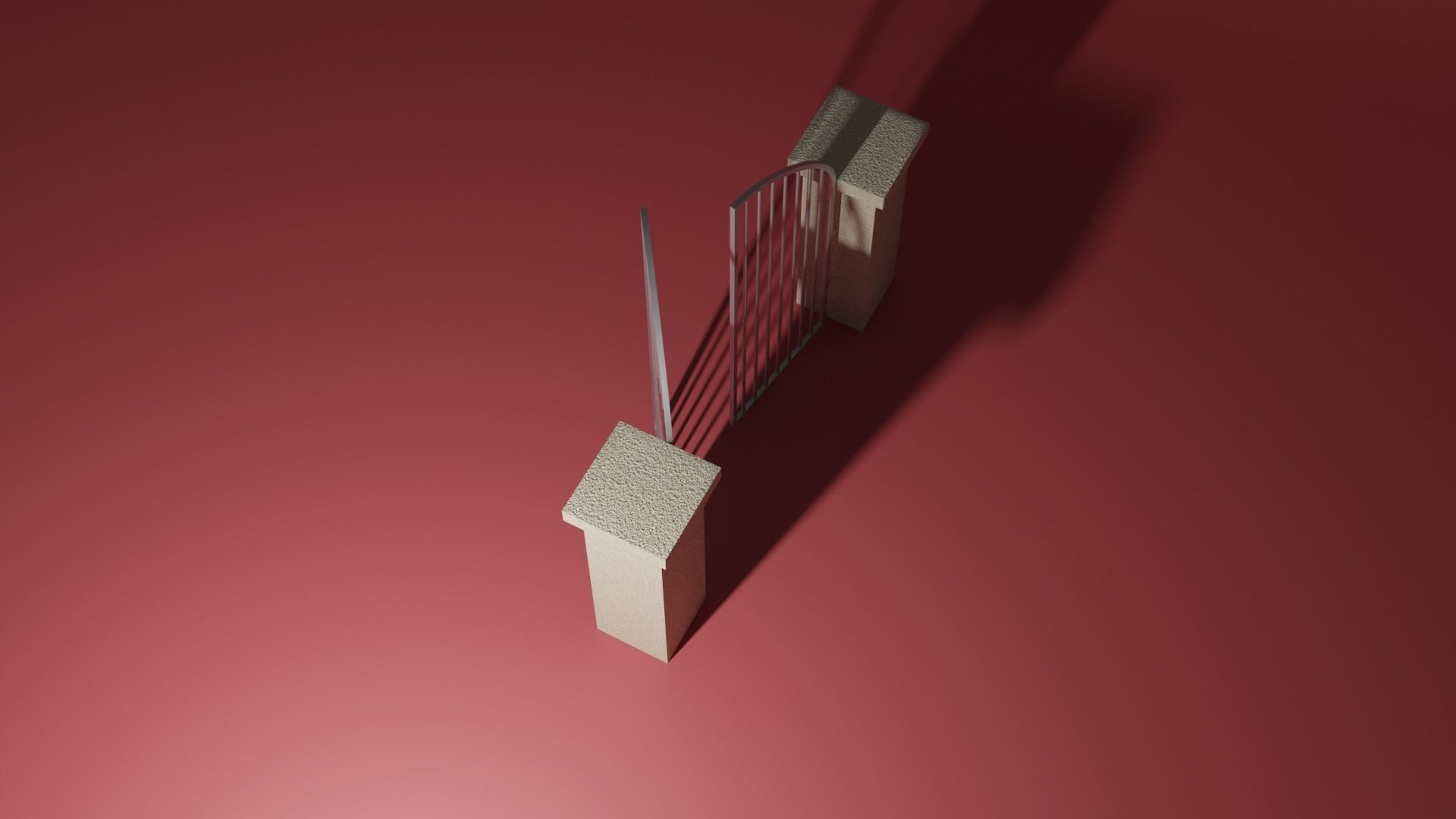 Steel entrance 3D model_11