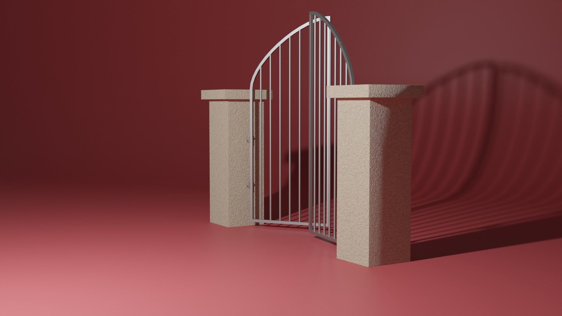Steel entrance 3D model_15