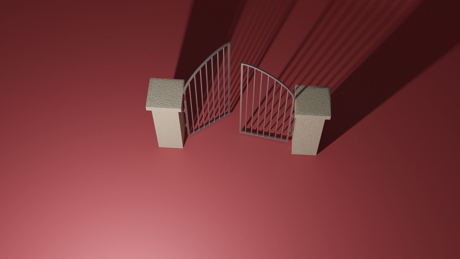 Steel entrance 3D model_10
