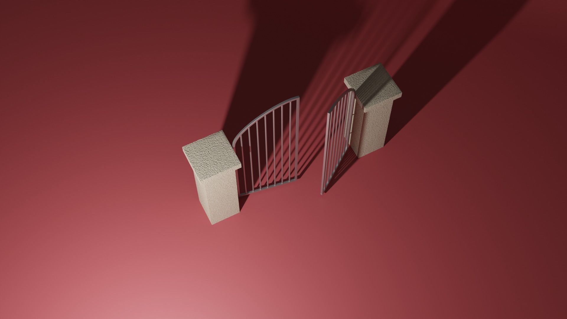 Steel entrance 3D model_7