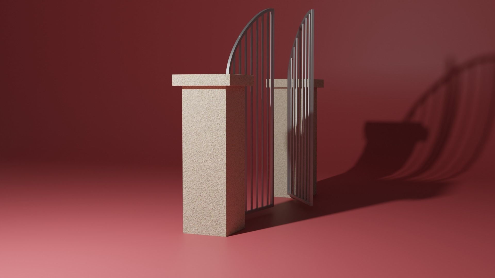 Steel entrance 3D model_14