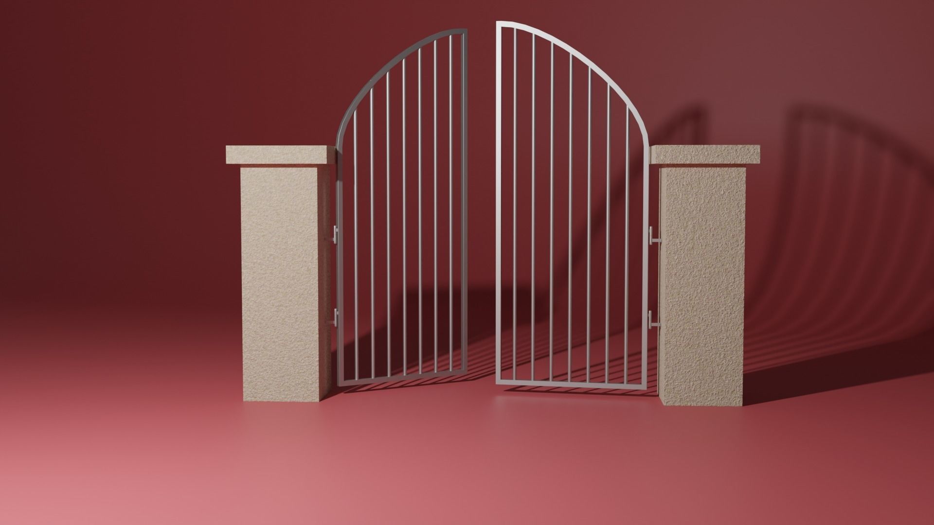 Steel entrance 3D model_16