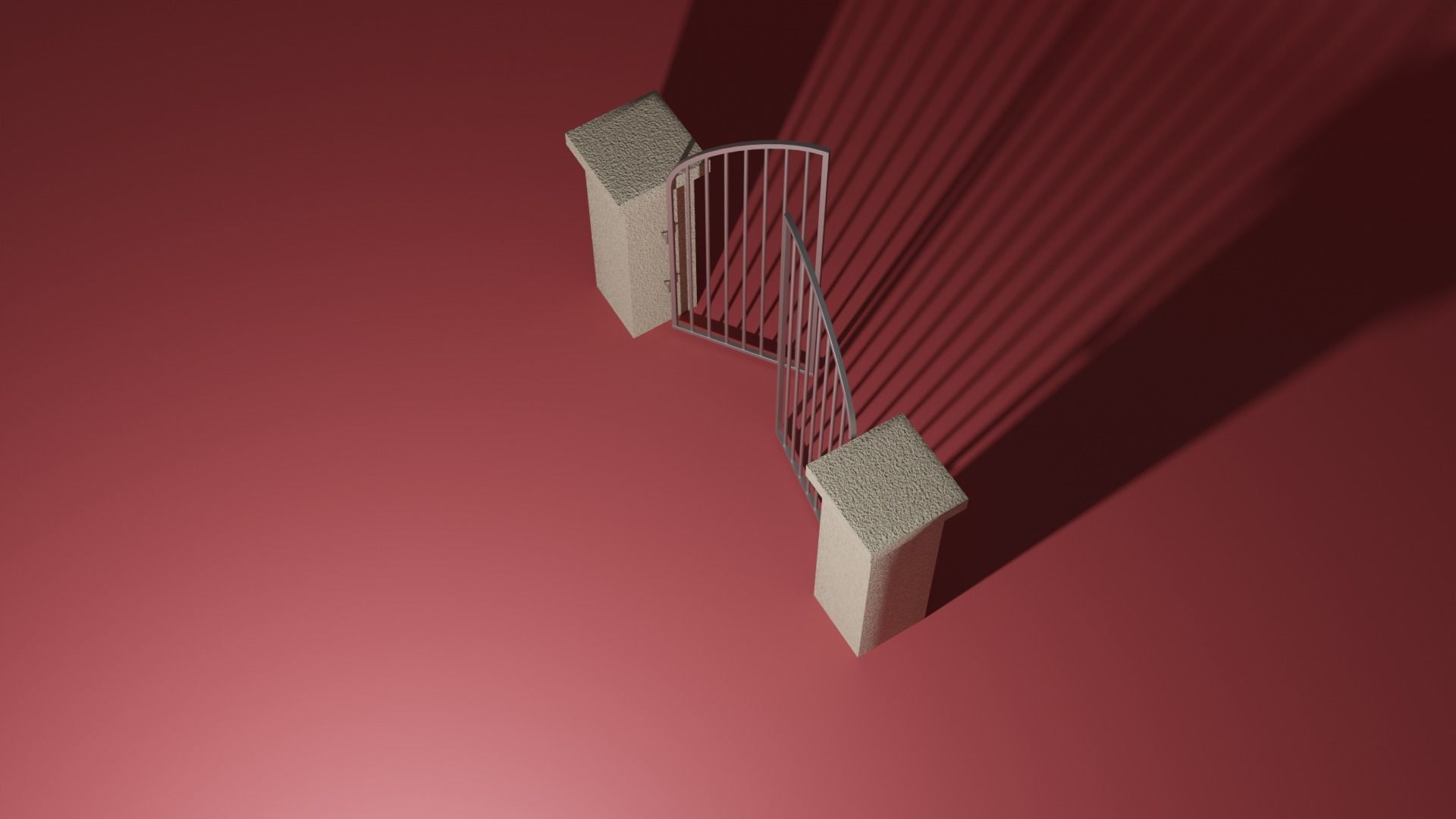 Steel entrance 3D model_9