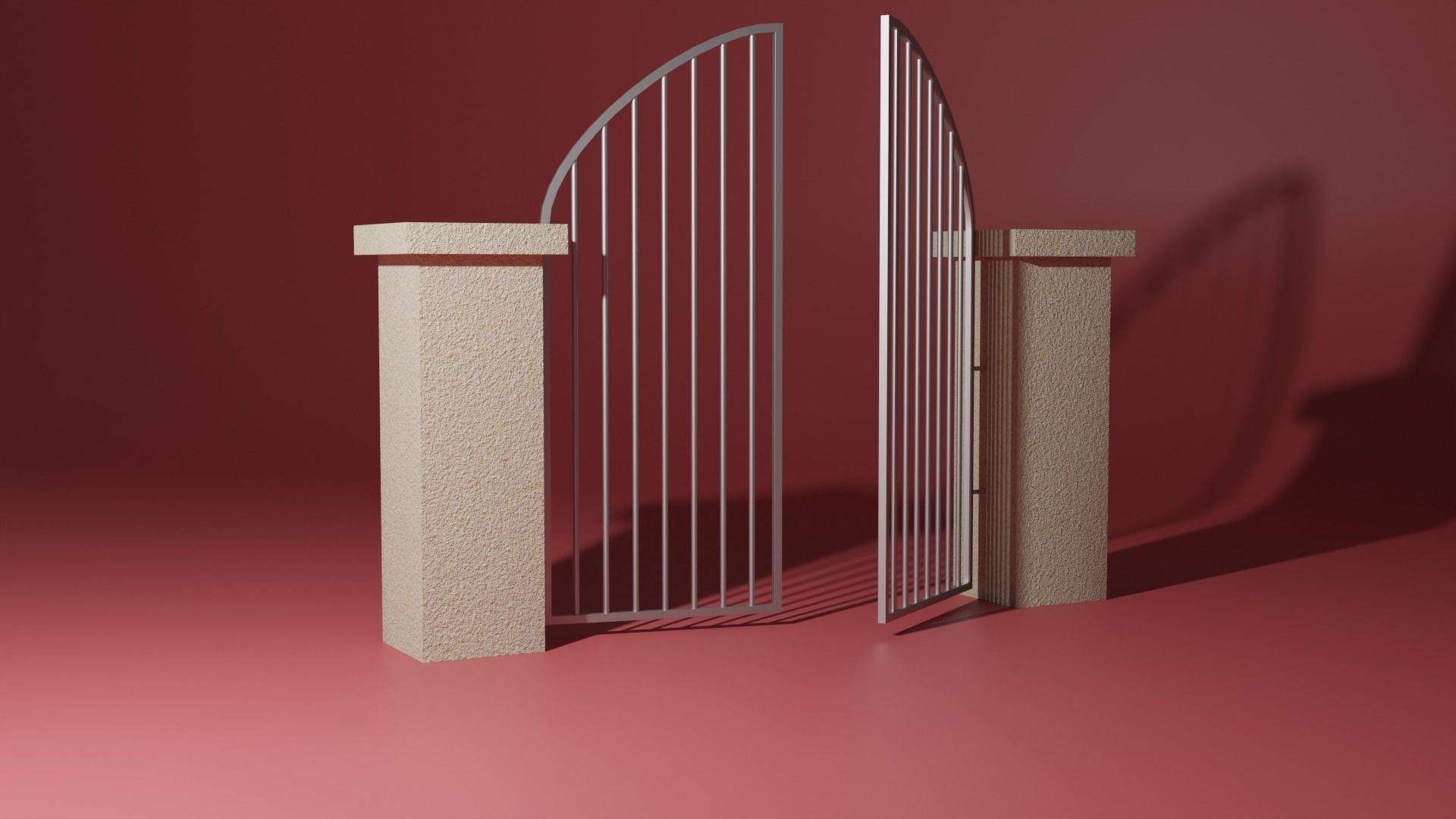 Steel entrance 3D model_13