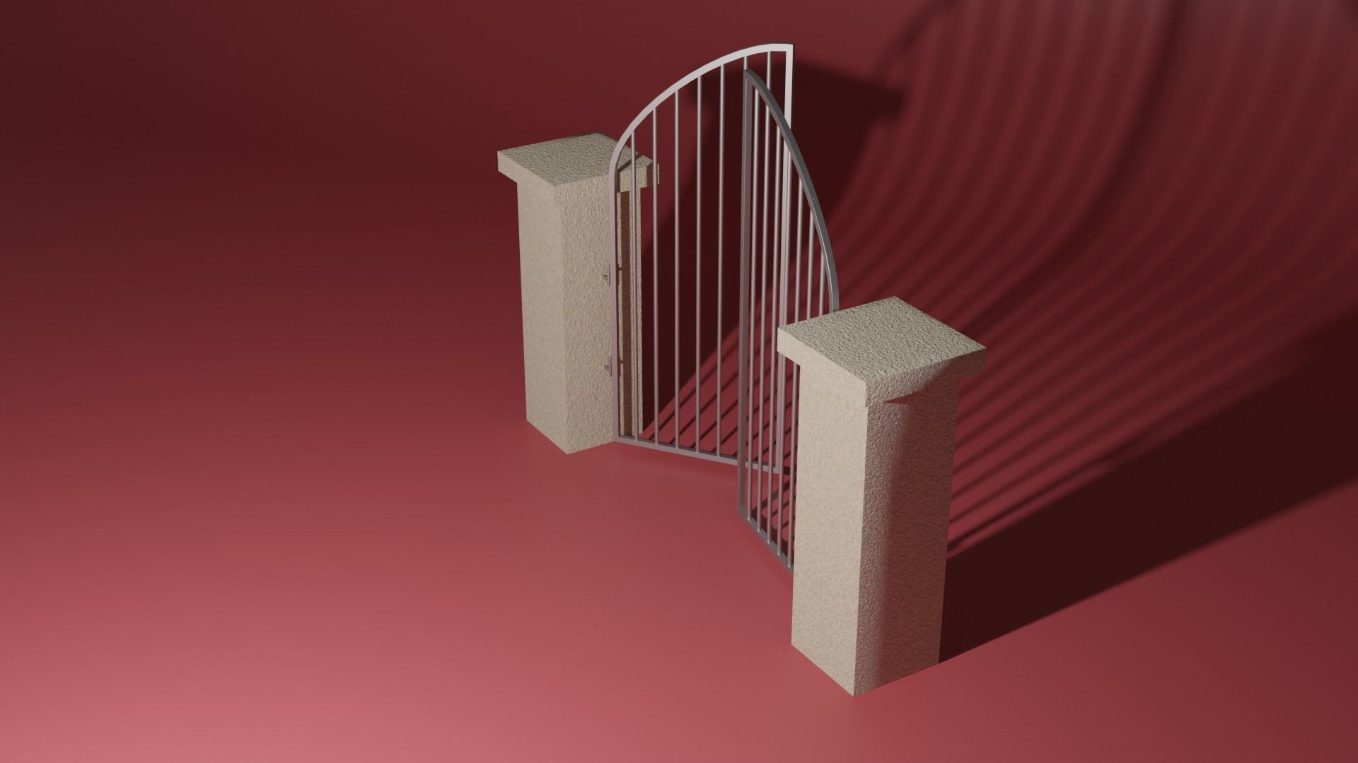 Steel entrance 3D model_3