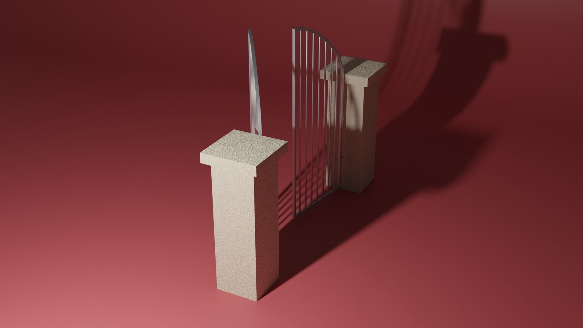 Steel entrance 3D model_5