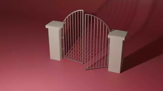 Steel entrance 3D model