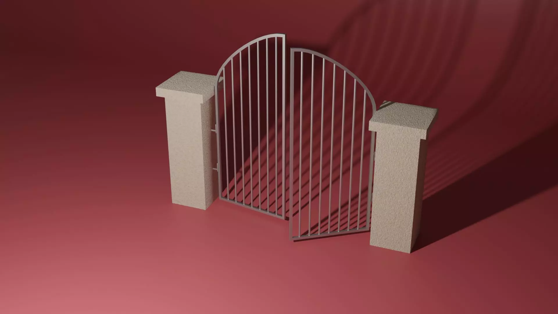 Steel entrance 3D model_0