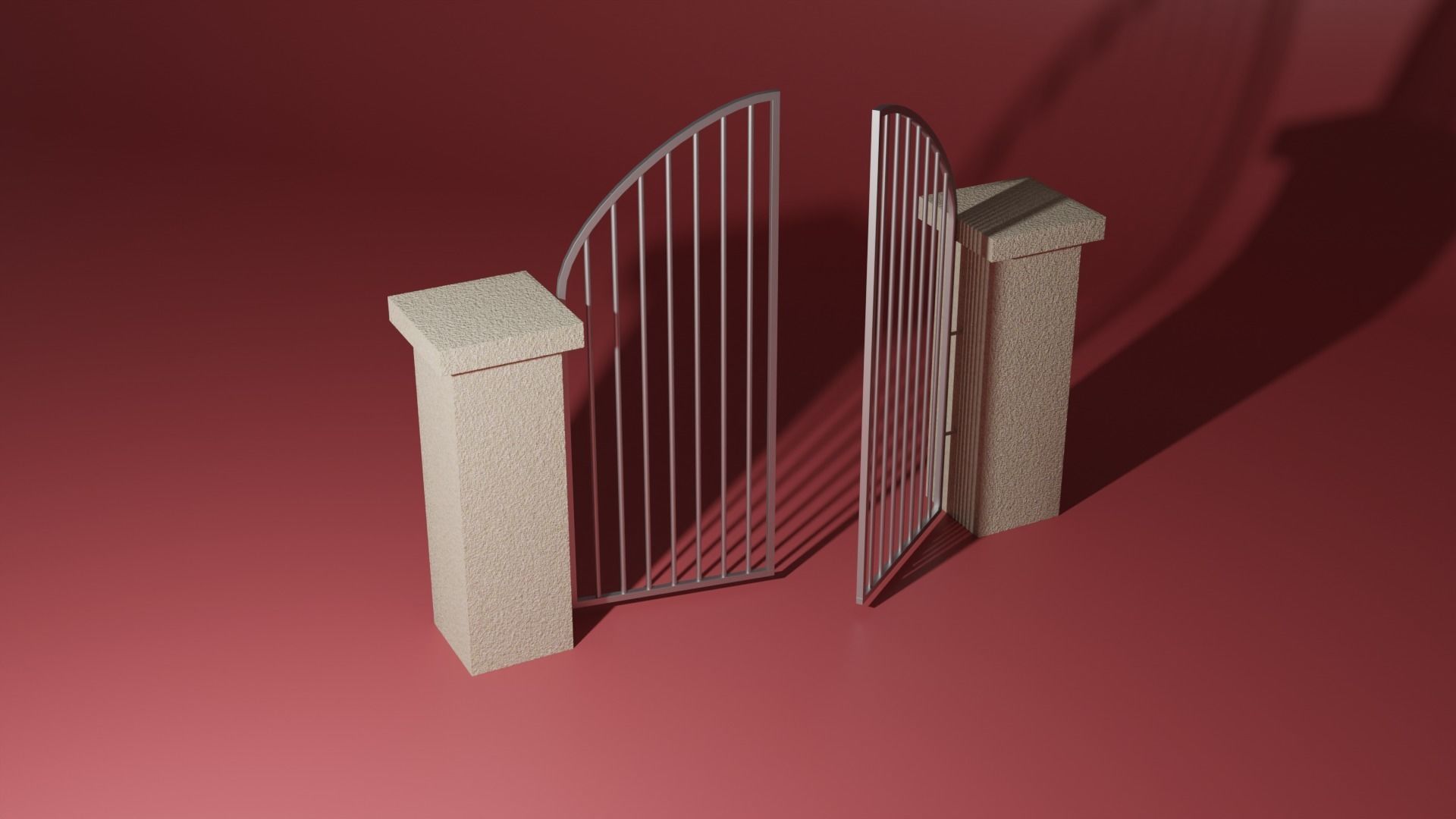 Steel entrance 3D model_1
