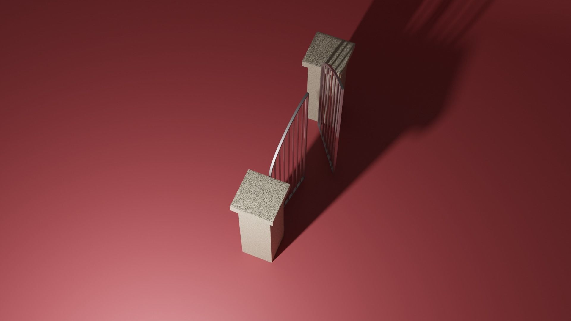 Steel entrance 3D model_8