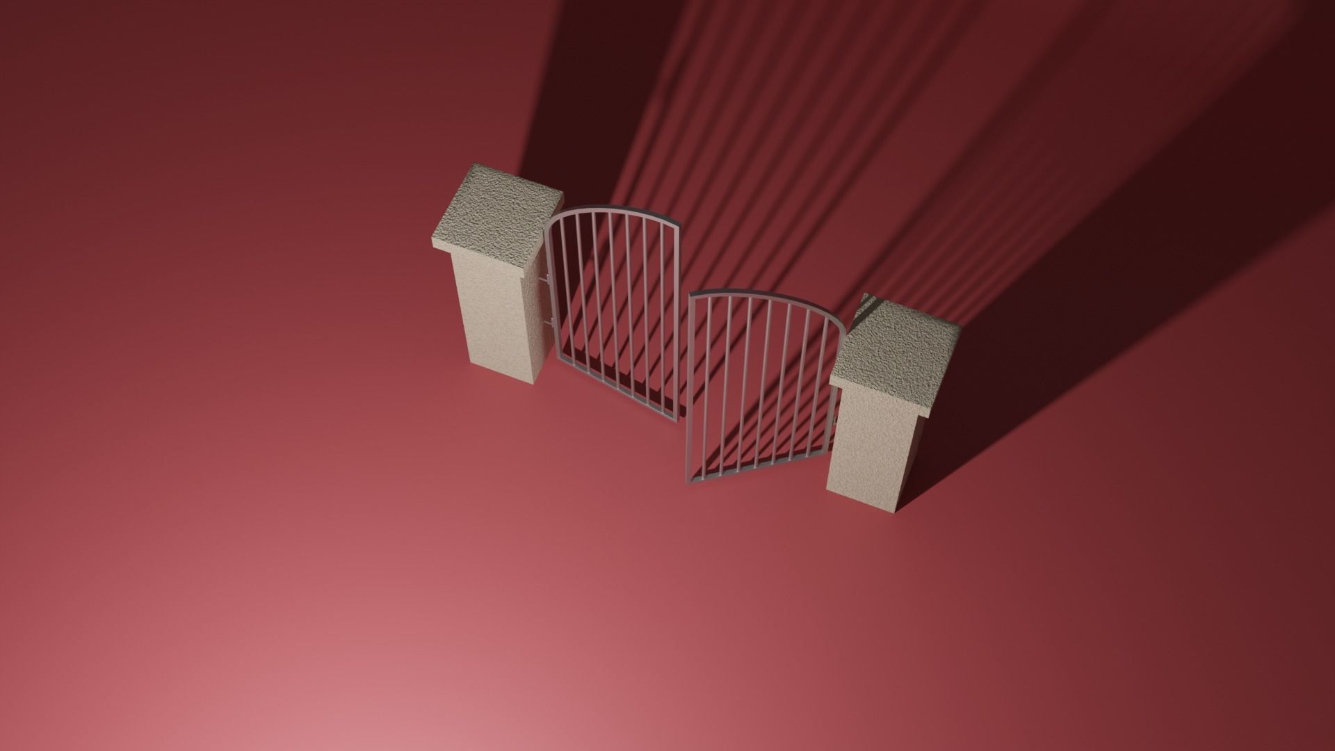 Steel entrance 3D model_6