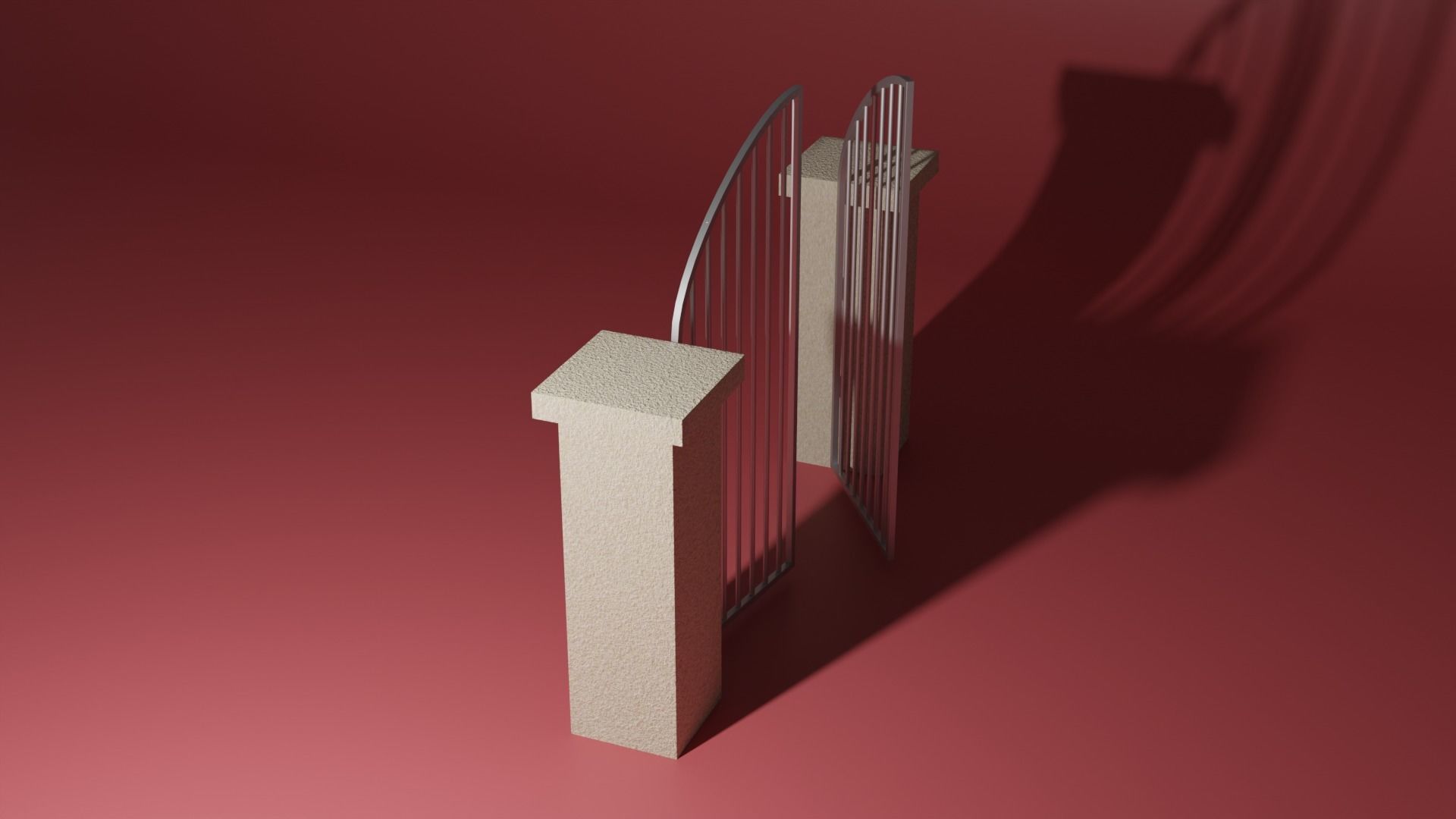 Steel entrance 3D model_2