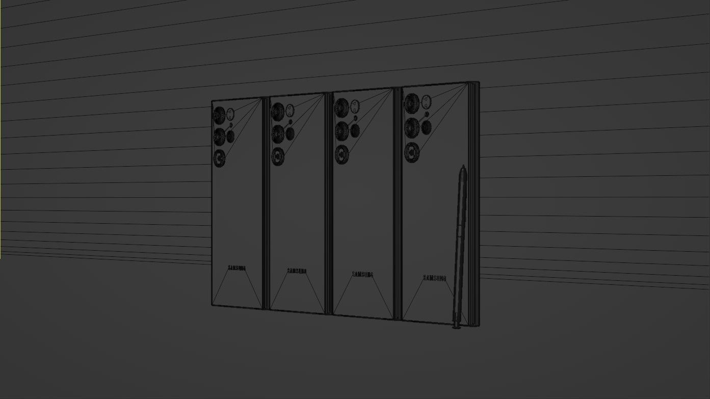 Samsung Galaxy S22 Ultra and S Pen in all Colors 3D model_6