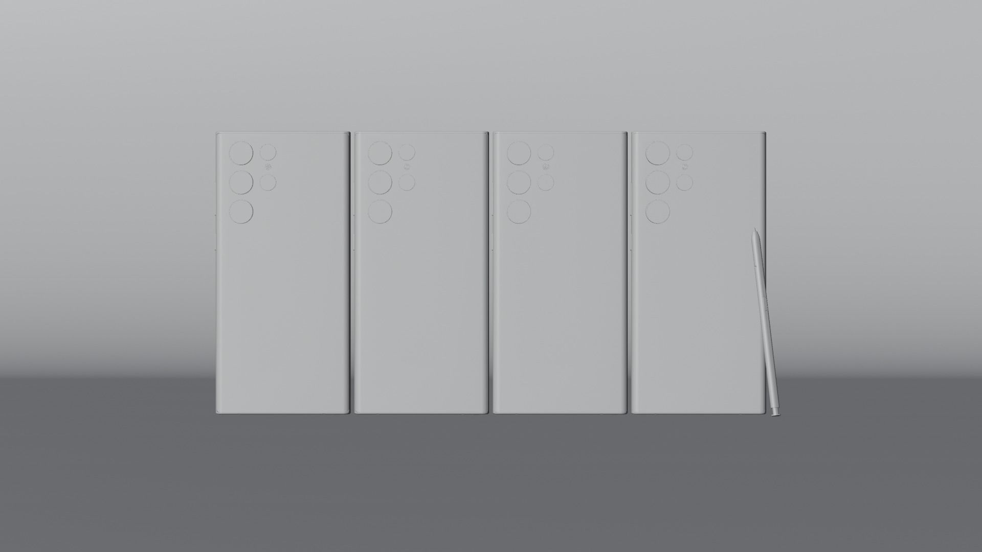 Samsung Galaxy S22 Ultra and S Pen in all Colors 3D model_2