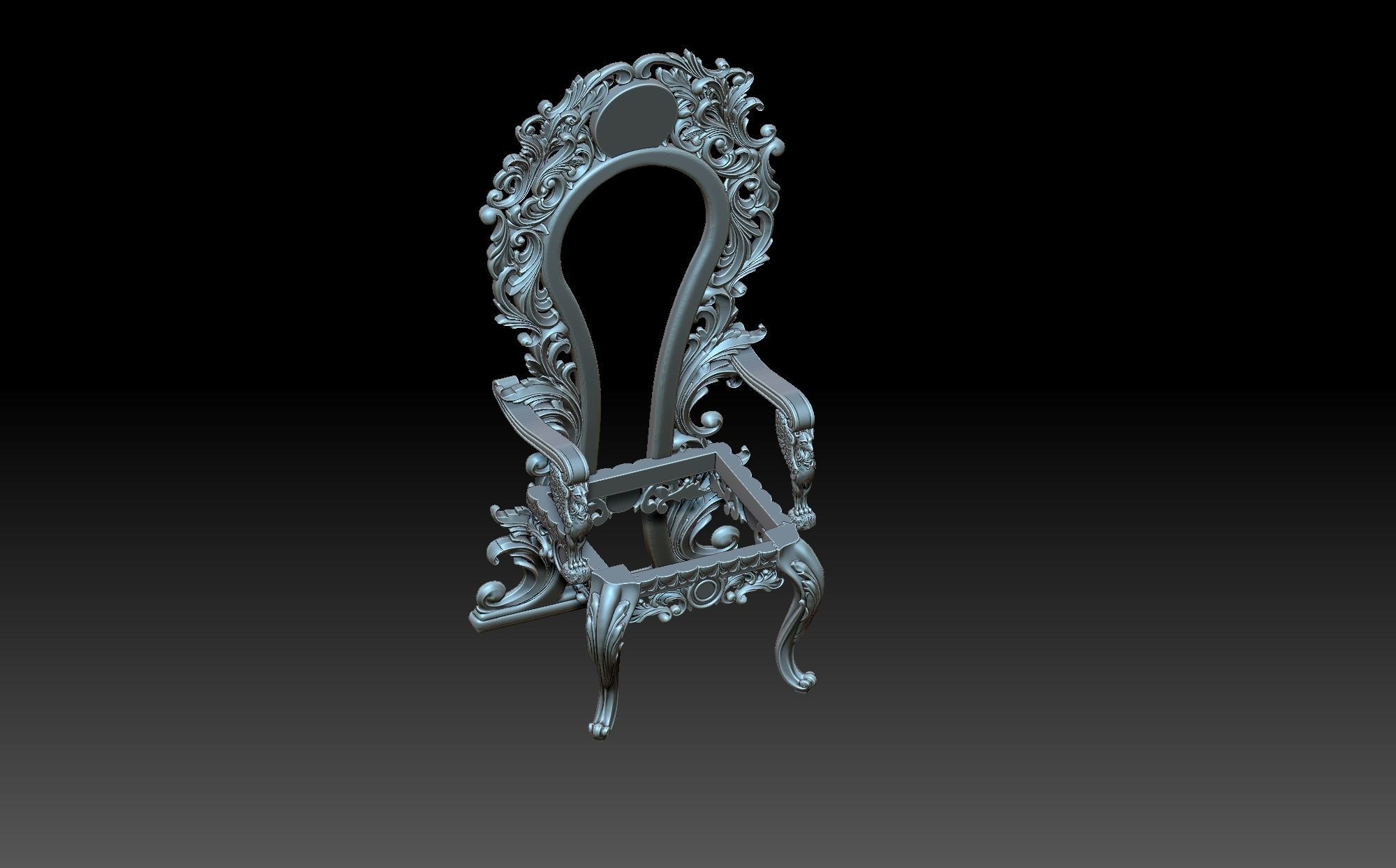 Armchair ornate chair 3D print model_1