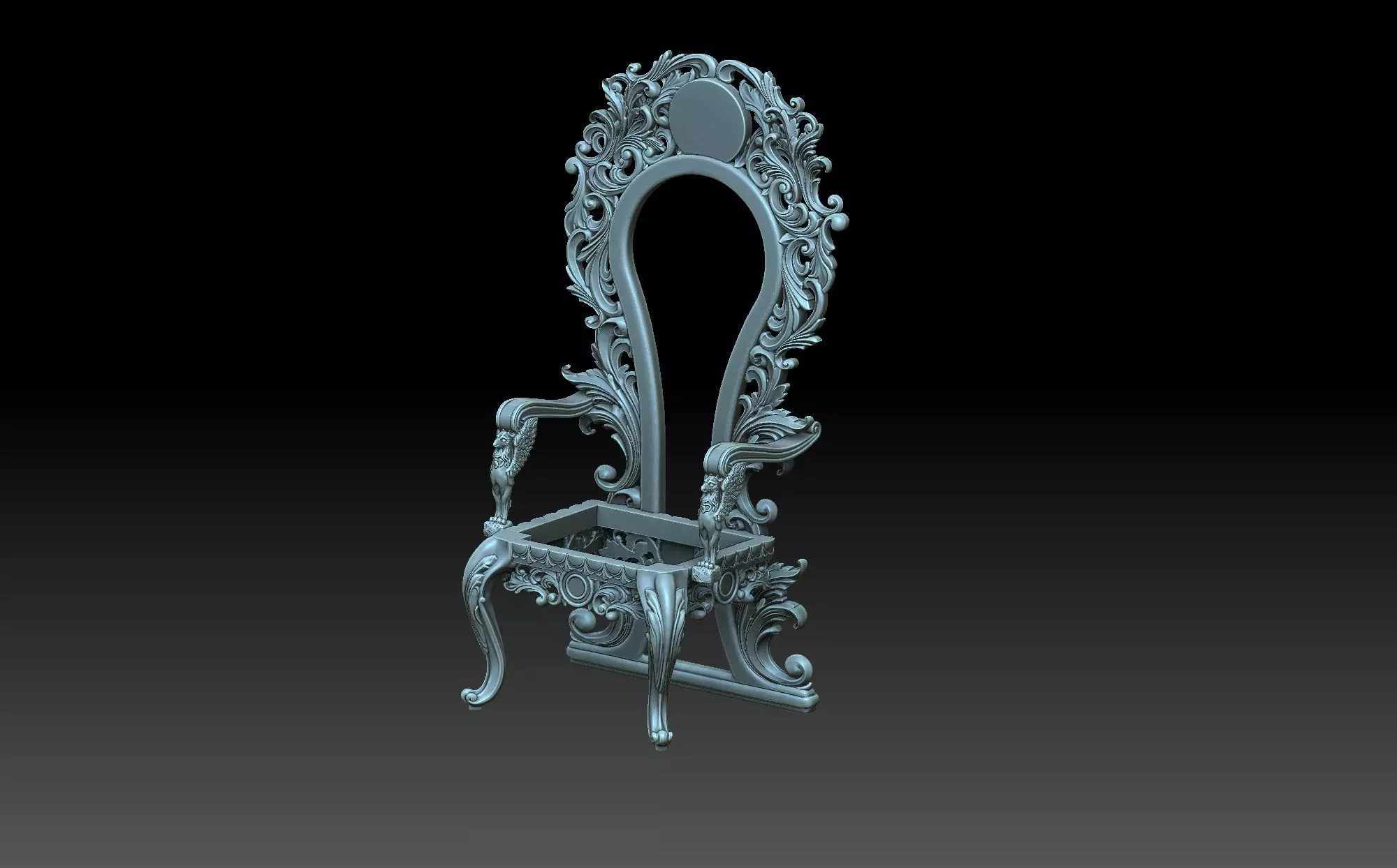 Armchair ornate chair 3D print model_0