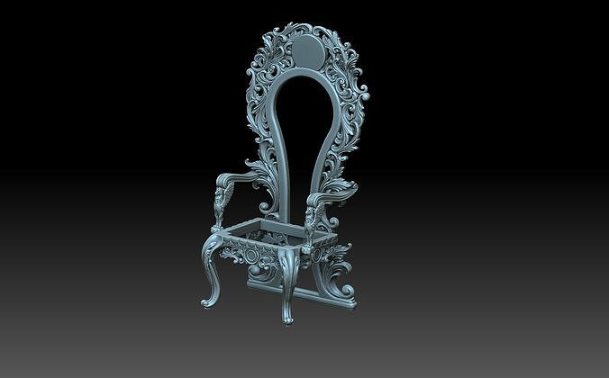 Armchair ornate chair 3D print model