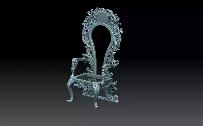 Armchair ornate chair 3D print model