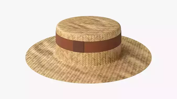 Straw Sun Hat Low-poly 3D model