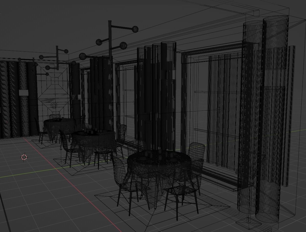 Restaurant Interior 3D model_6