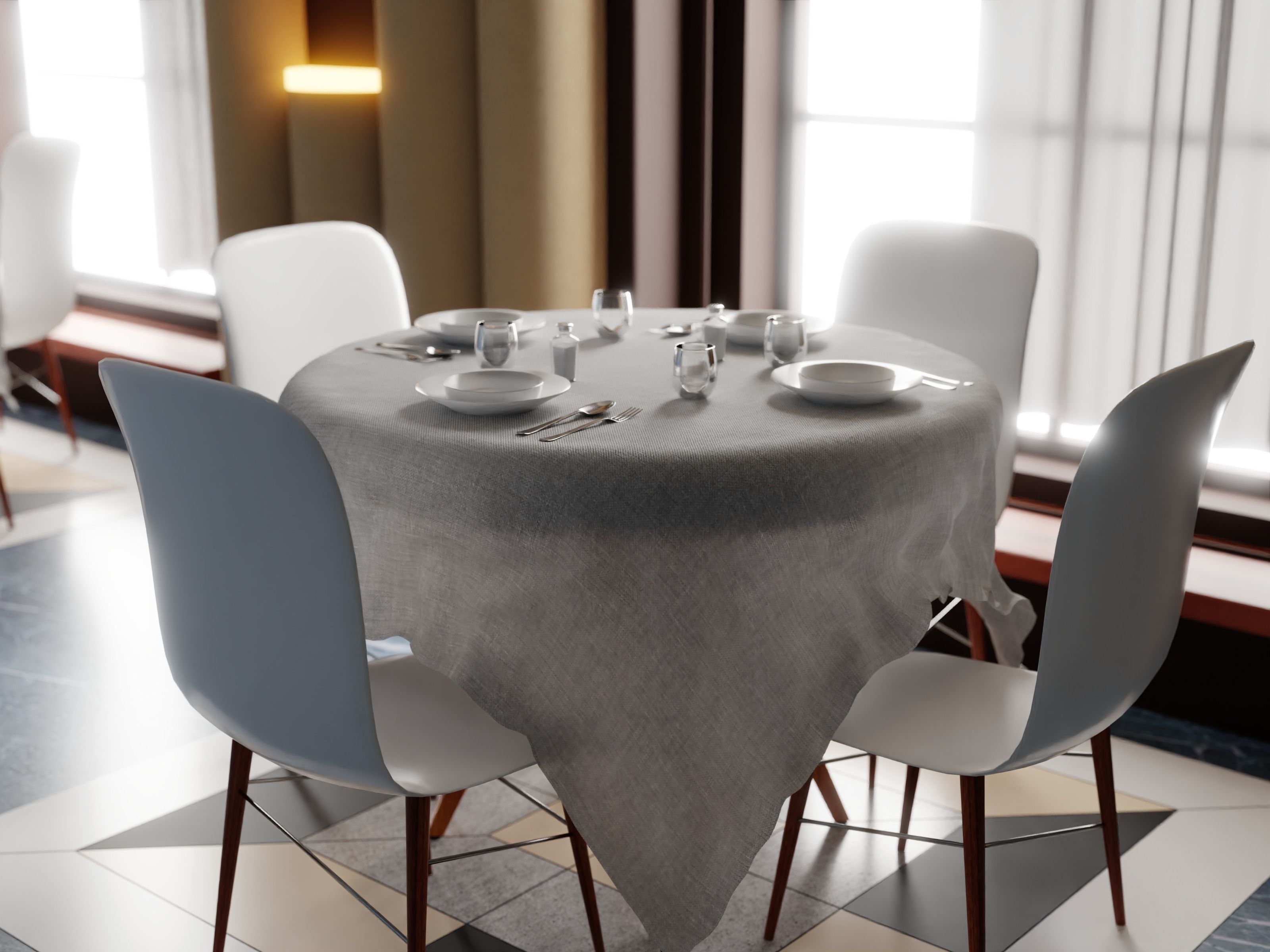 Restaurant Interior 3D model_4