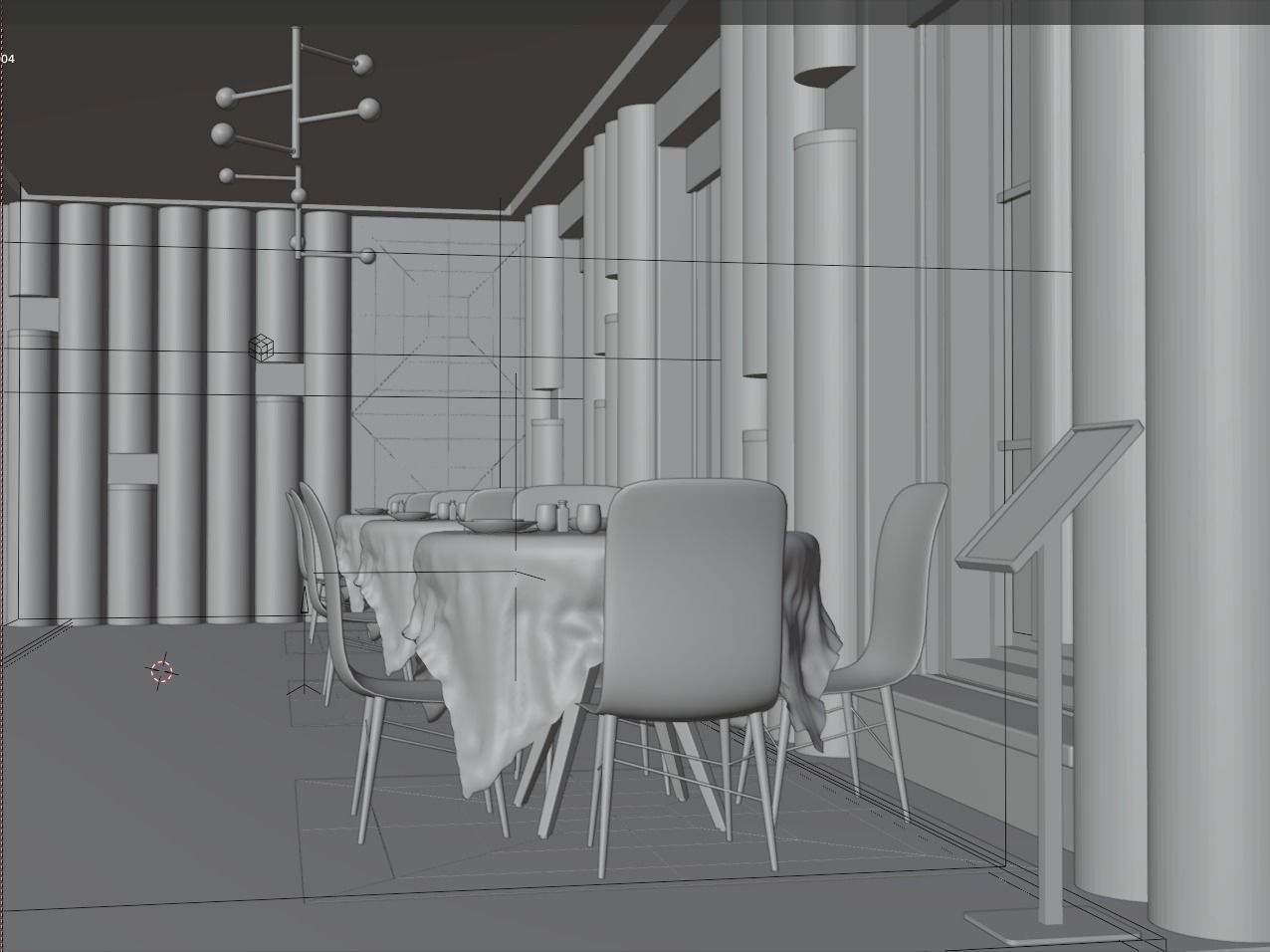 Restaurant Interior 3D model_5